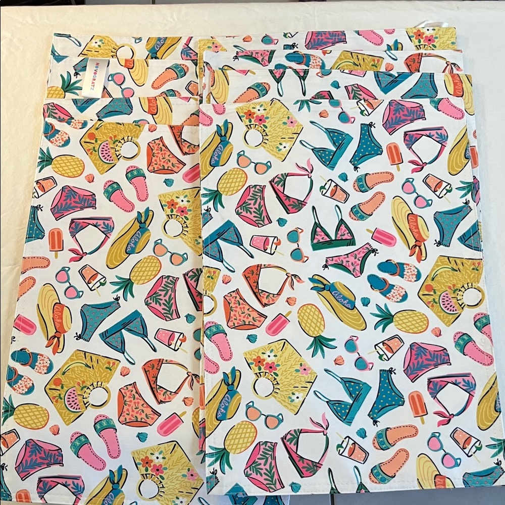 Novogratz Colorful Summer Beach Theme Placemats 8 pcs. Price is for all.